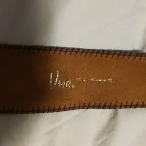 Vera size m vintage Brown whip stitch belt with copper accents Whipstitch Leather Belt - Espresso – dolce MODA main image 3